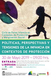 Eciclo de foros "Infancias en contextos de protección y marginación social", cuya primera sesión se desarrolló el pasado 30 de mayo en el Auditorio Pedro Ortiz de la Facultad de Ciencias Sociales.