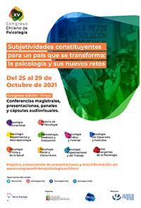 El XV Congreso Chileno de Psicología, se realizará del 25 al 29 de Octubre y será transmitido por congresochilenopsicologia.uchile.cl.