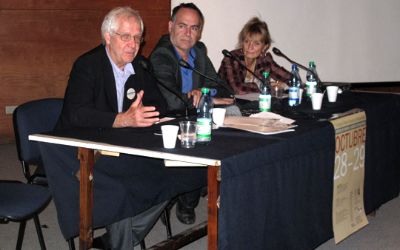 El Prof. de la U. de Paris VII, Patrick Guyomard; el Prof. de la U. de Chile, Roberto Aceituno y la Prof. de la U. de Paris X, Dominique Cupa.