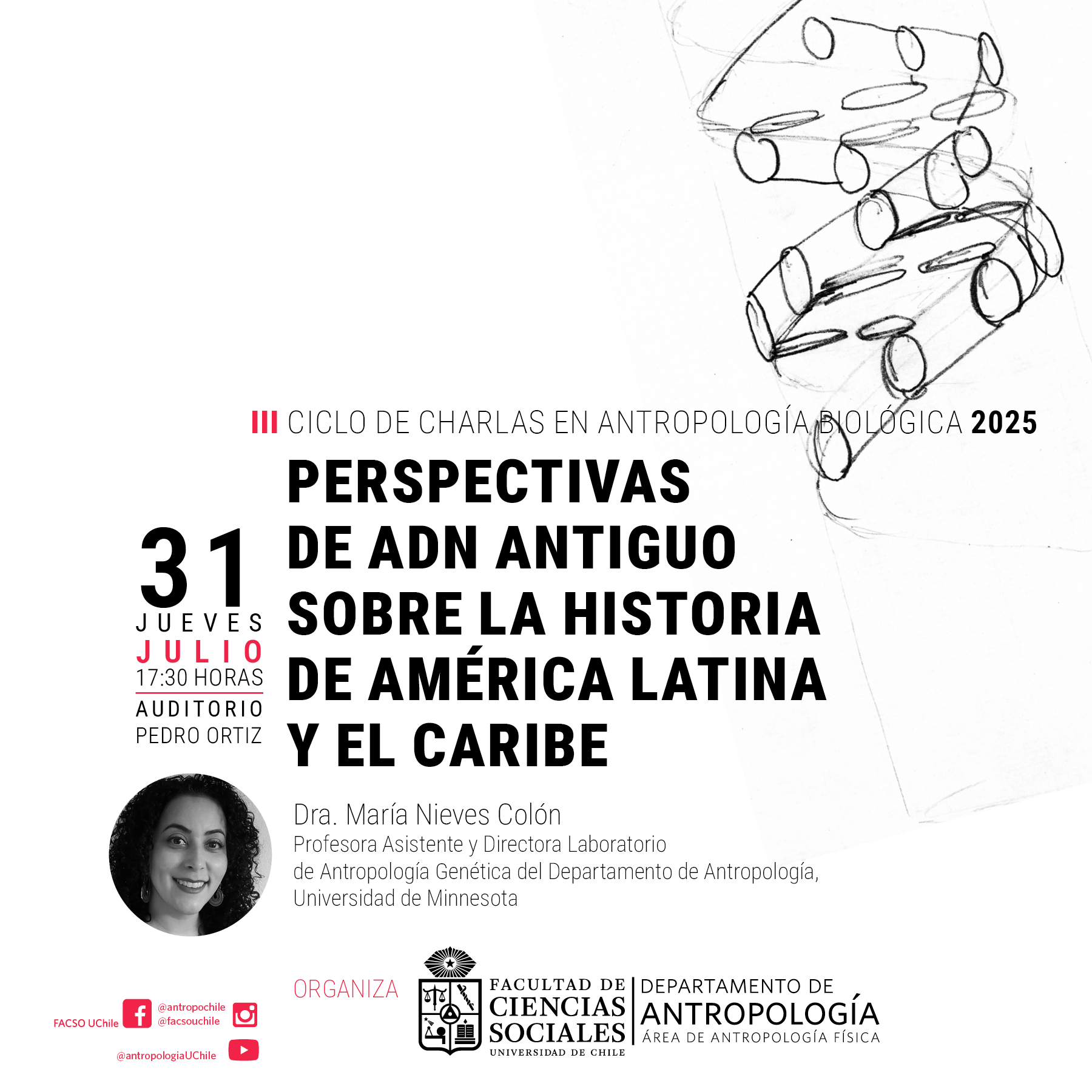 Charla “Perspectivas de ADN antiguo sobre la Historia de América Latina y el Caribe”.